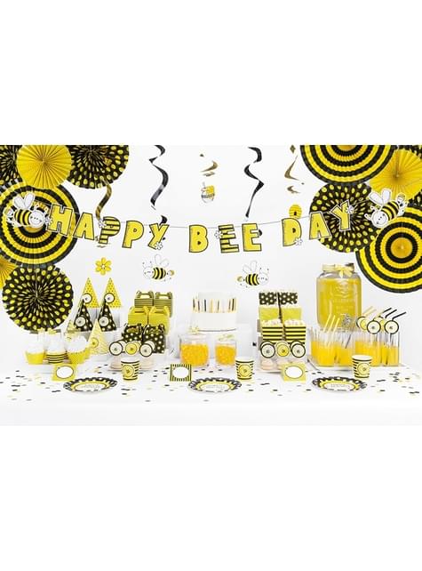 Set van 6 geassorteerde zwart gele verjaardagskaarsen