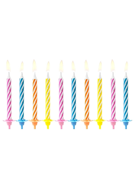 6 Classic Bright Birthday Candles (6,5 cm)
