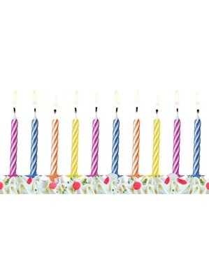 Set 6 Lilin Hari Lahir Klasik yang Cerah