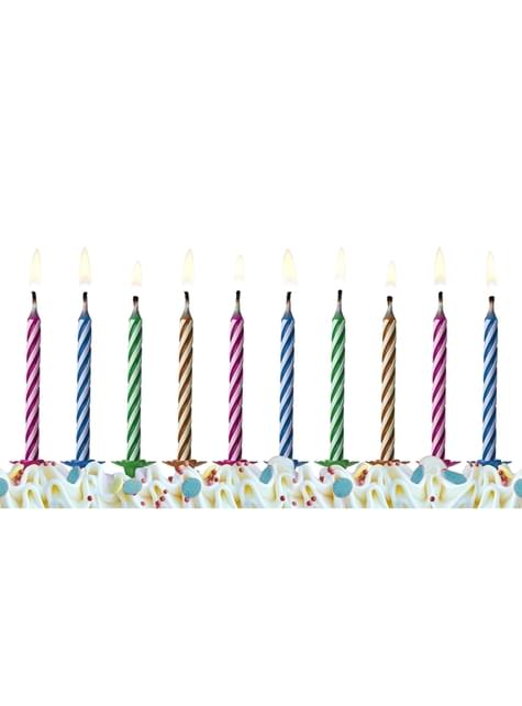 Sada 6 klasických pastelových narodeninových sviečok