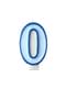 Number 0 birthday candle in blue