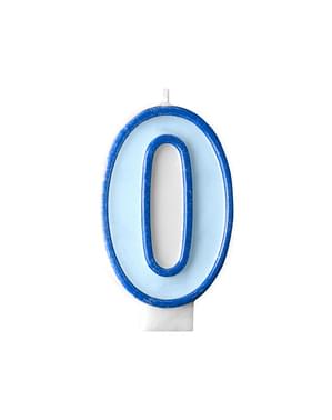 Numeris 0 gimtadienio žvakė mėlynos spalvos