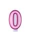Number 0 birthday candle in pink