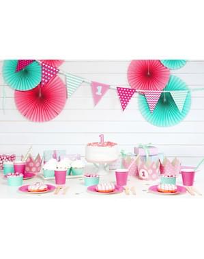 Vela de cumpleaños rosa número 1