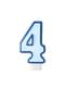 Bougie anniversaire bleu chiffre 4