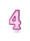 Bougie anniversaire rose chiffre 4