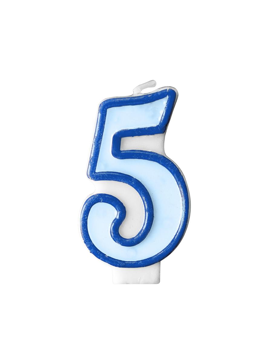 № 5 день рождения свечи в синий