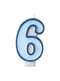 Bougie anniversaire bleu chiffre 6