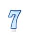 Bougie anniversaire bleu chiffre 7