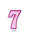 Свещник за рожден ден номер 7 в розово