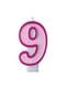 Vela de cumpleaños rosa número 9