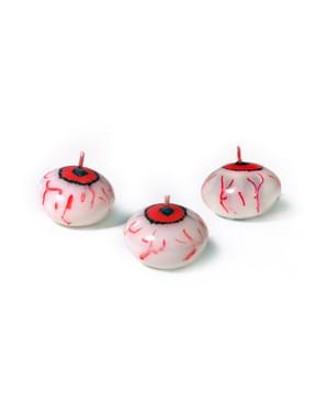 25 candele galleggianti a forma di occhio (4 cm) - Halloween
