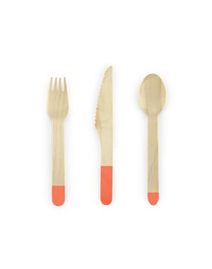 Set Cutlery Pastel Kayu 18-Piece di Jeruk