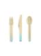 18-Piece Wooden Pastel Cutlery Set in Mint Green