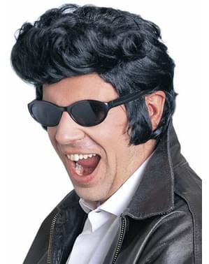 Rocker black wig with toupee