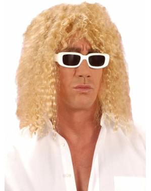 Curly blonde wig for a man