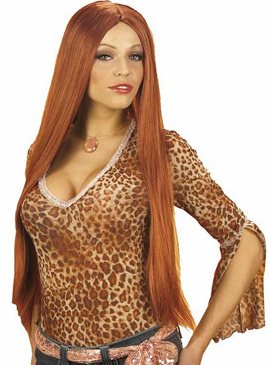 Extra long auburn wig