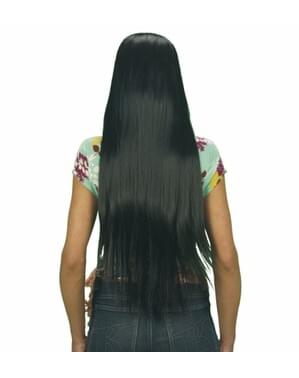 Удлиненный черный парик