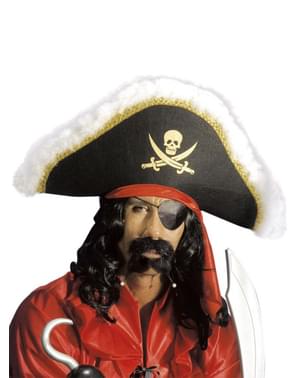 진주 콧수염과 수염이있는 해적