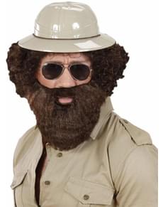 Barbe touffue châtain avec moustache