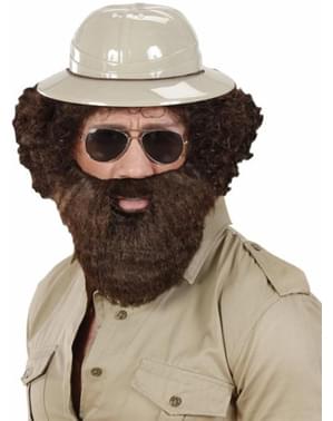 Barba folta castana con baffi