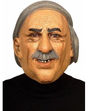 Old grey haired man with moustache mask