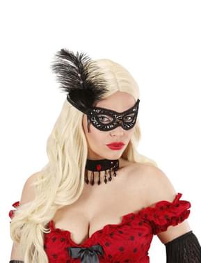 Leopard Augenmaske mit Federn