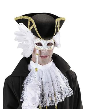 Masque vénitien blanc avec branche