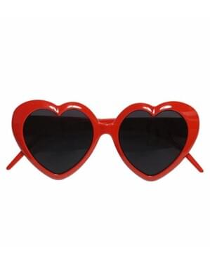 Rode hartvormige bril