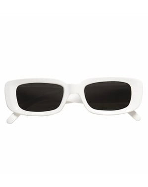 Fehér téglalap alakú szemüveg