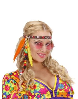 Bandeau hippie avec perles et plumes