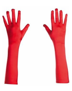 Sarung tangan satin stretch merah