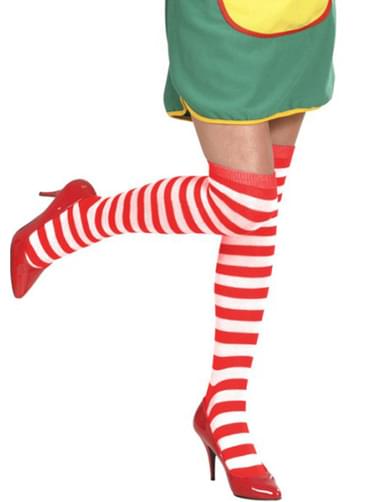 Meias vermelhas e brancas