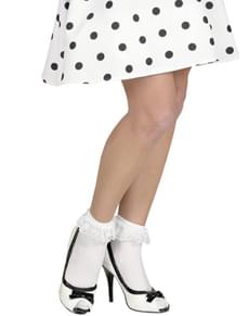 Meias brancas com folhos