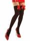 Black hold up tights with red satin bows