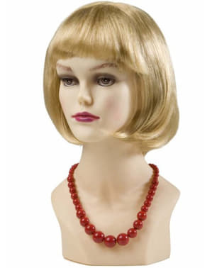 Asymetrický červený perlový náhrdelník