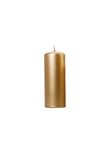 Red opaque pillar wax candle 15x6 cm