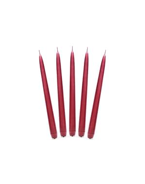 10 bougies rouges mat de 24 cm