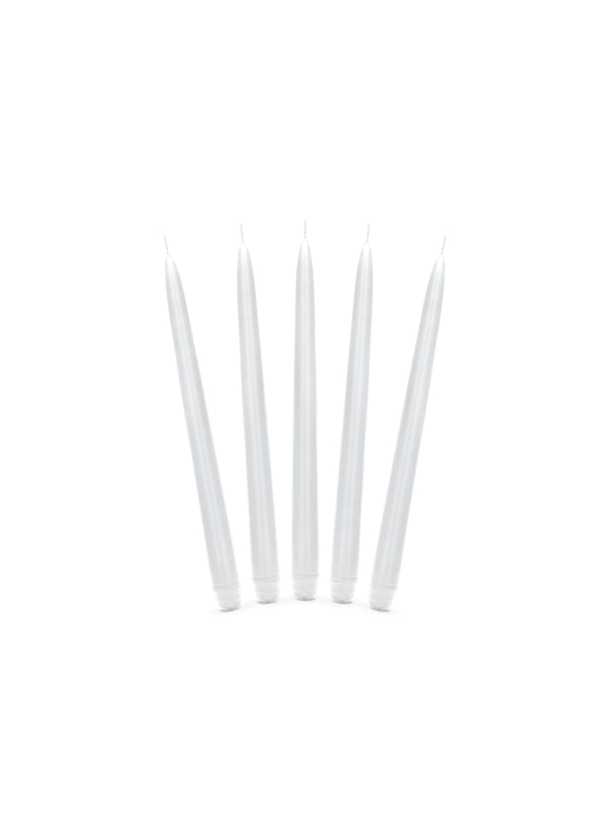 10 velas blancas mate (24 cm)