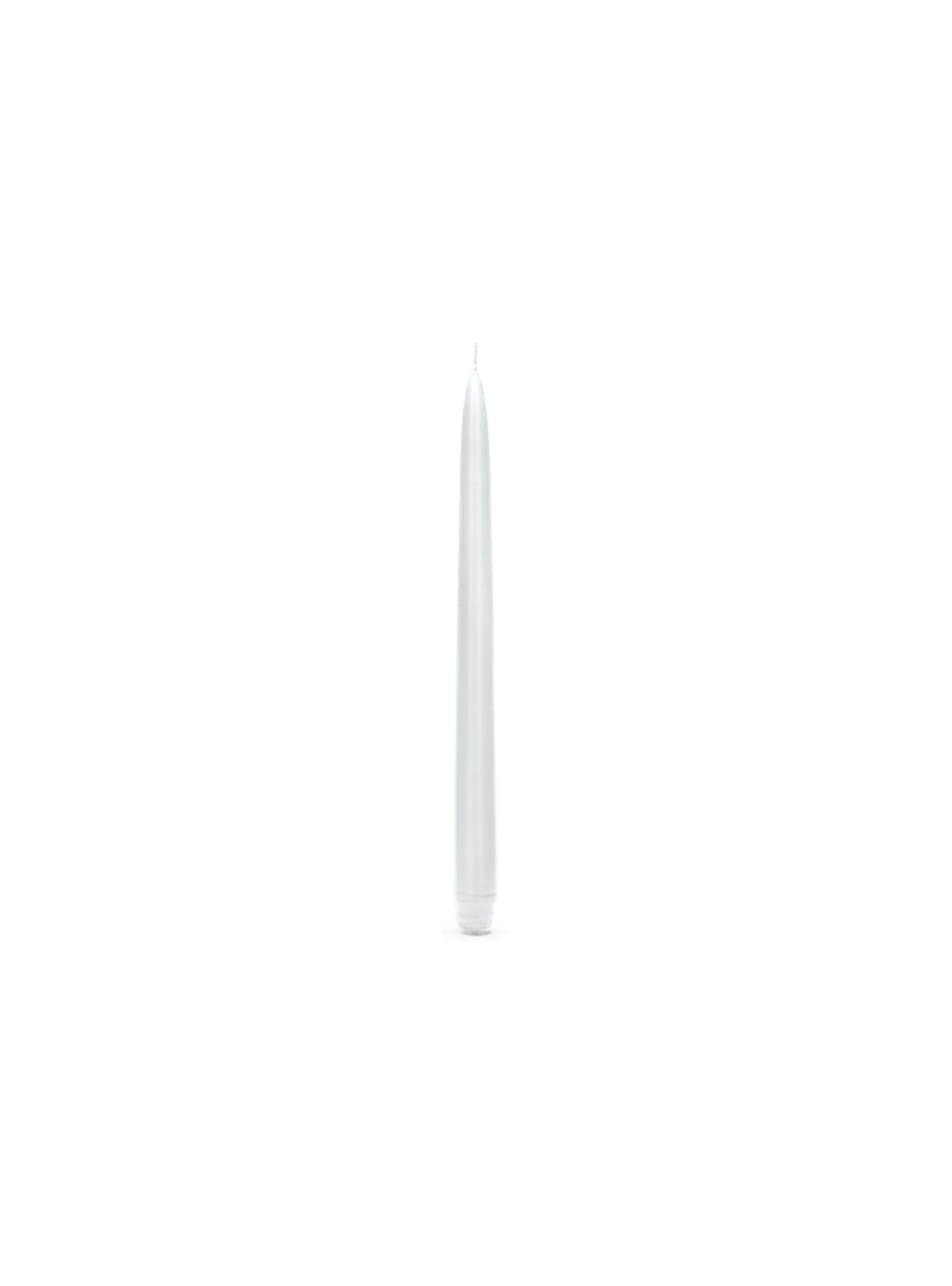 10 velas blancas mate (24 cm)