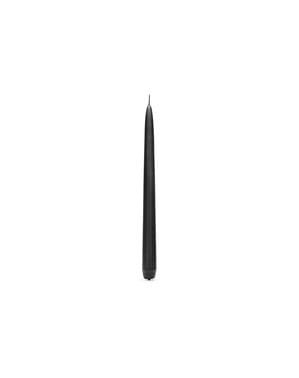 10 Matte Sorte Keglelys, 24 cm