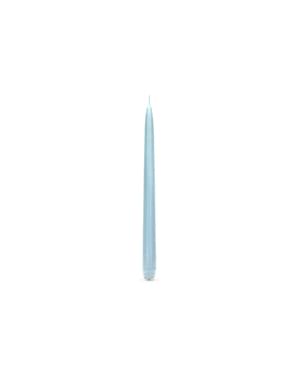 10 bougies bleu ciel mat de 24 cm