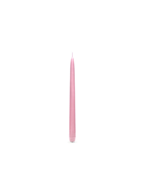 10 velas rosa pastel mate (24 cm)