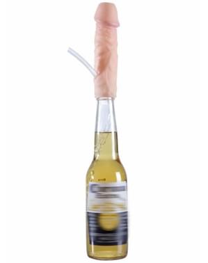 Capac cu furtun în formă de penis pentru sticle