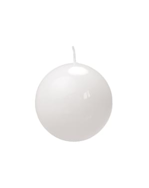 10 चमकदार सफेद गेंद मोमबत्तियों का सेट, 6 सेमी