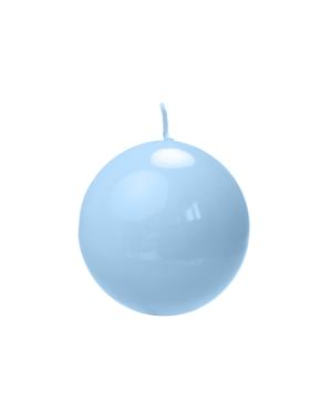 10 स्काई ब्लू बॉल कैंडल्स का सेट, 6 सेमी