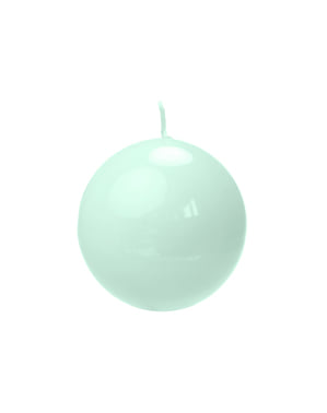Set 10 Lilin Mint Green Ball, 6 cm