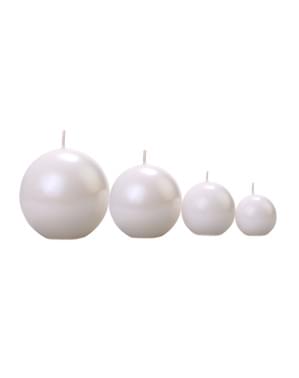 Set 20 Lilin Bola Mutiara Putih, 4,5 cm