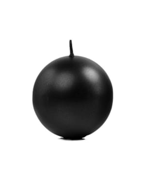 Set 6 Lilin Ball Black, 8cm
