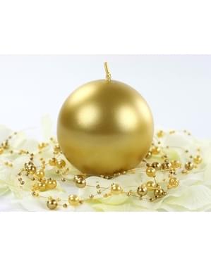 6 Gold Ball Candles (8 cm)